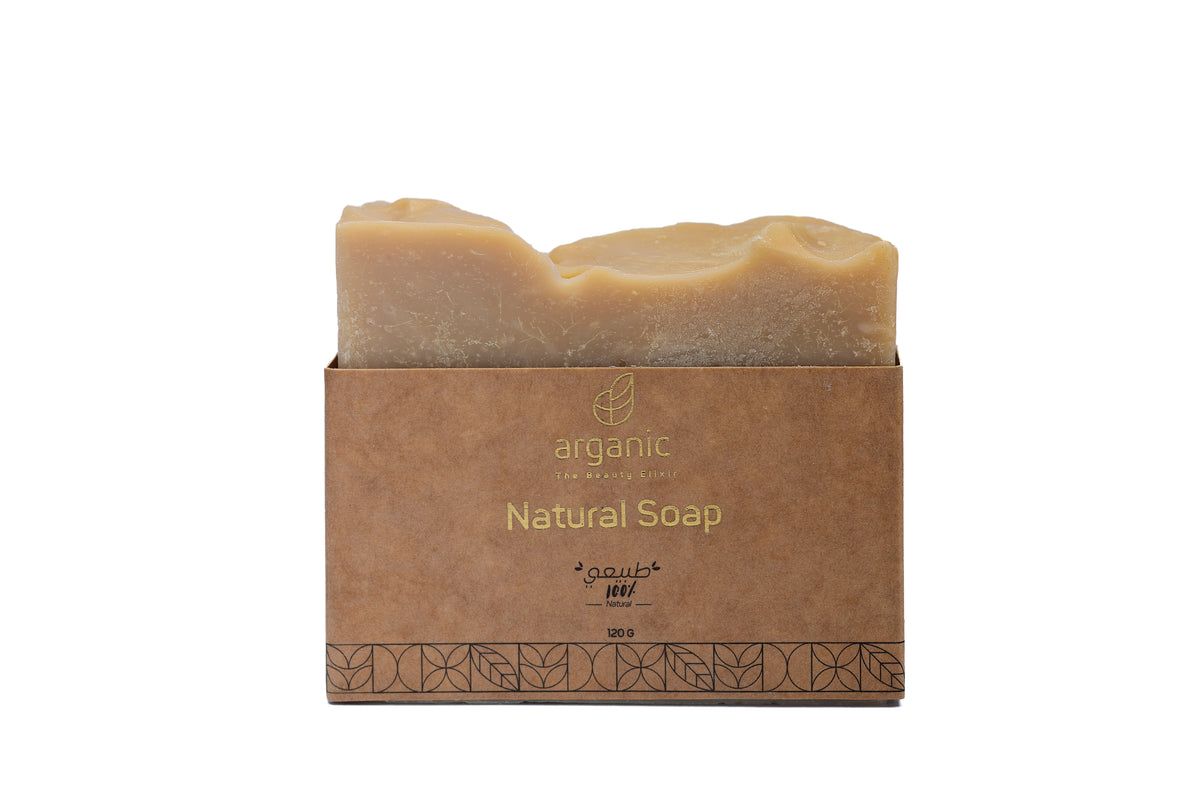 Handcrafted Arganic soap bar with 100% natural assurance on package